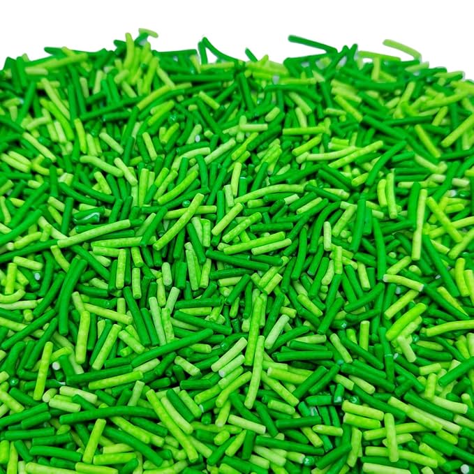 Jimmies Sprinkles, Edible Jimmy Sprinkles, Green Crunchy Jimmies Mix for Cake Decorating, Edible Cookie Cupcake Decorations for St Patrick's Day Baking and Holiday Party Treats