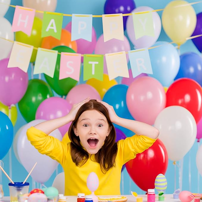 Voircoloria 105pcs Colorful Balloons 12inch Rainbow Latex Balloons for Boys Girls Birthday Baby Shower Gender Reveal Wedding Decorations