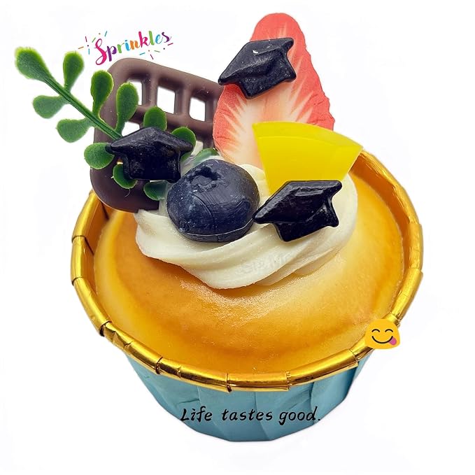 SE Si&Moos School Graduation Sprinkles Edible Graduation Caps, Black Sprinkles for Topping Cupcakes, Cookies, Cakes, Cake Pops, Party Tables 2.82 OZ