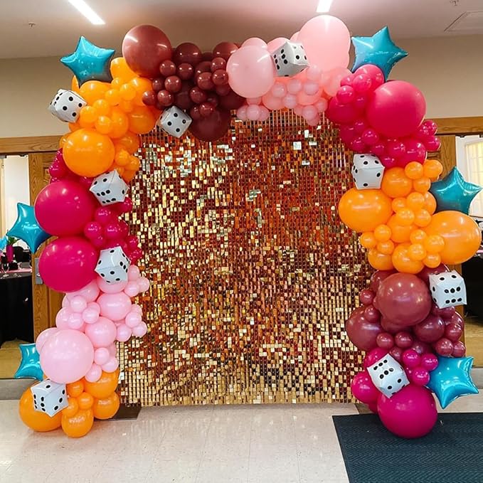 Balloons Arch Kit, 146Pcs Matte Rose Red Tender Pink Macaron Green Yellow Latex Balloon Different Sizes 18 12 10 5 Inch for Birthday Baby Bridal Shower Wedding Party Backdrop Decorations