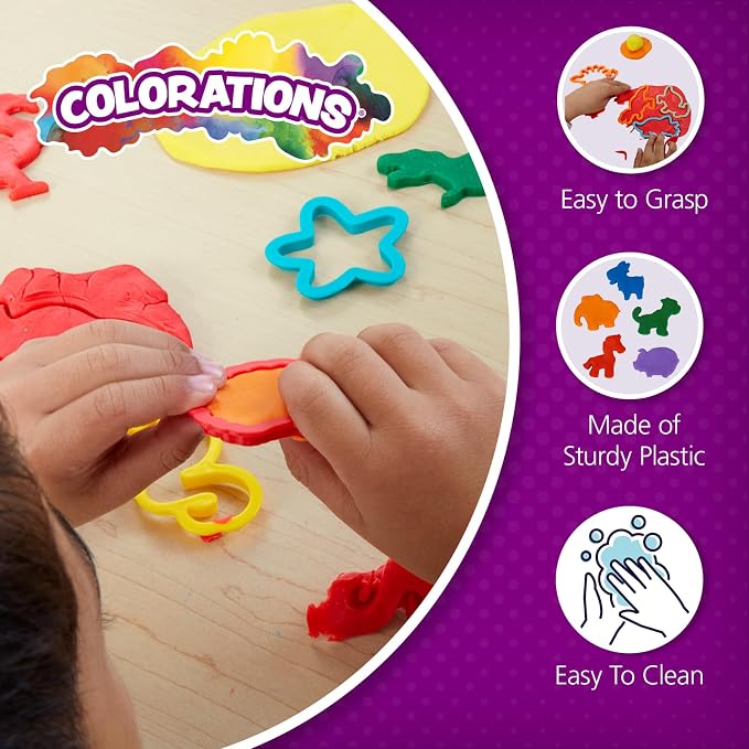 Colorations Geo Shapes Dough Cutter Set, 9 Pieces, 8 Shapes & 1 Roller