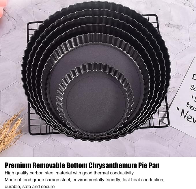 Round Tart Pan, Removable Bottom Non Stick Tart Pan Large Fluted Tart Pans for Baking, Quiche Pan(13-inch)