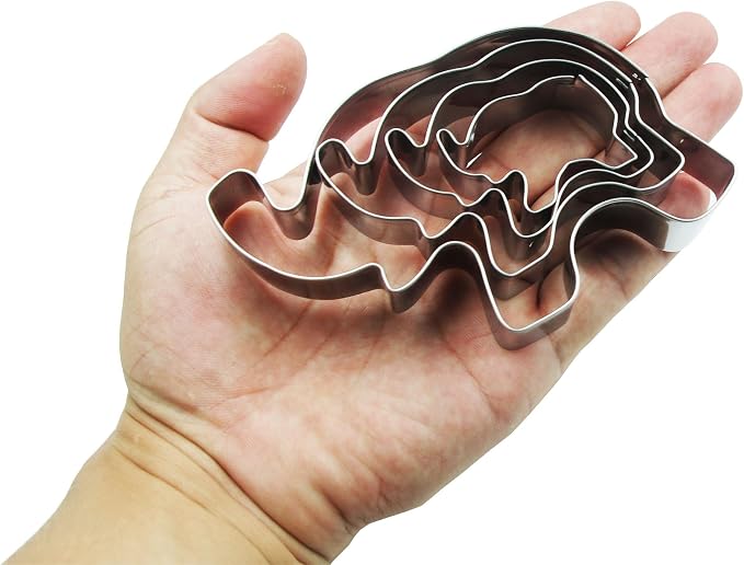 Elephant Cookie Cutters Set,4 PCS Set Elephant Shaped Stainless Steel Molds for Cookies,Biscuit,Vegetable,Fruit,Baking Pastries Doughs