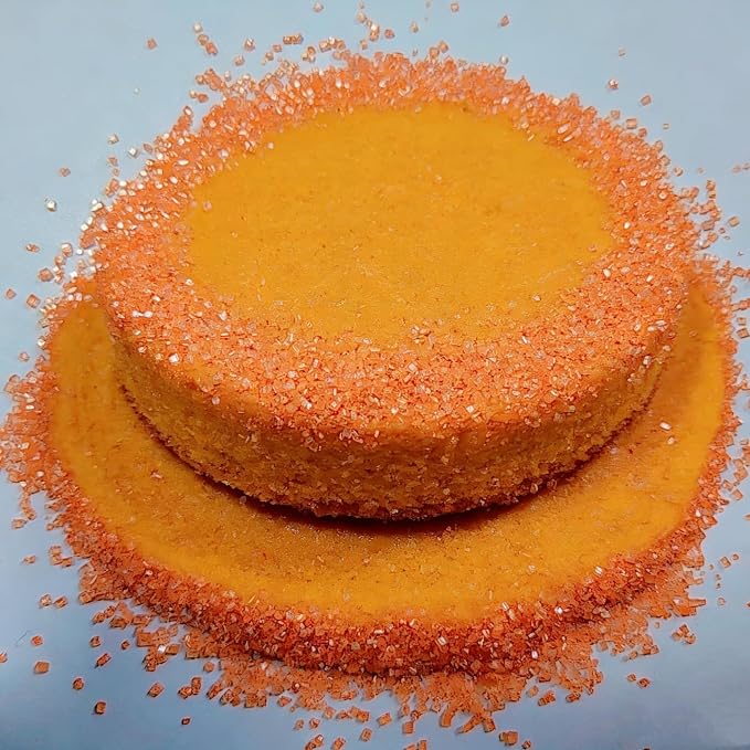 HeDeon&Rles Edible Orange Sanding Sugar Crystals for Baking 120g/4.23oz Sparkling Sugar Crystals Cake Cupcake Pancake Ice Cream Top Birthday Wedding Easter Halloween ChristmasCake Decoration