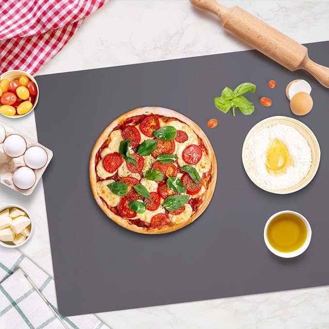 Gartful Extra Large Silicone Mats for Countertop, 28" by 20" Multipurpose Mat, Counter Table Protector, Desk Saver Pad, Placemat Nonstick Nonskid Heat-Resistant Pad, Dark Gray, 2PCS