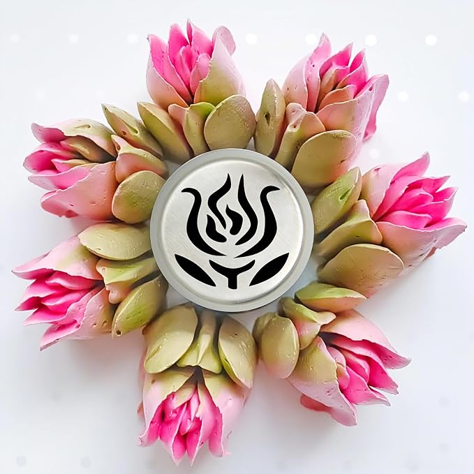 1Pack Extra Large Stainless Steel Rose Petal Piping Tip, Cotton Candy Paste Flower Bouquet Cream Nozzle for Cakes Cupcakes Desserts Puffs Tool for Cake Decoration Pastry Baking (XXL,Style 36)