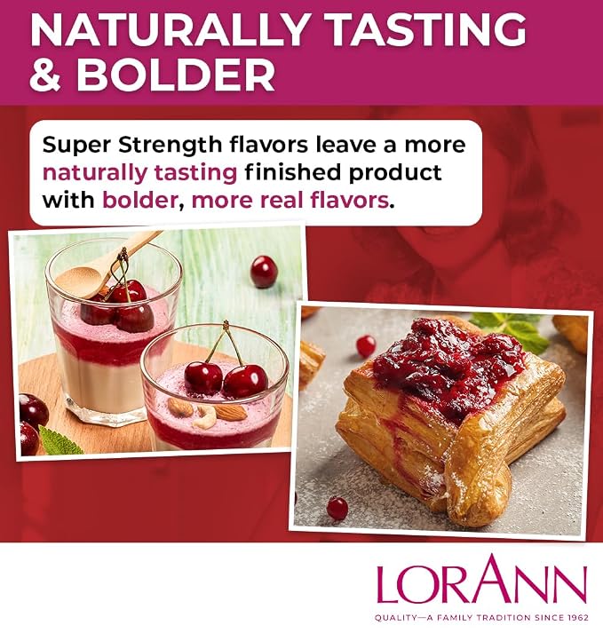 LorAnn Oils Super Strength Flavoring - Used For Candy Making, Flavoring Extracts, Baking, Hard Candy, and Flavor Oils - Bold, Natural Flavors 4X Stronger Than Extracts - Cherry, 1 fl oz