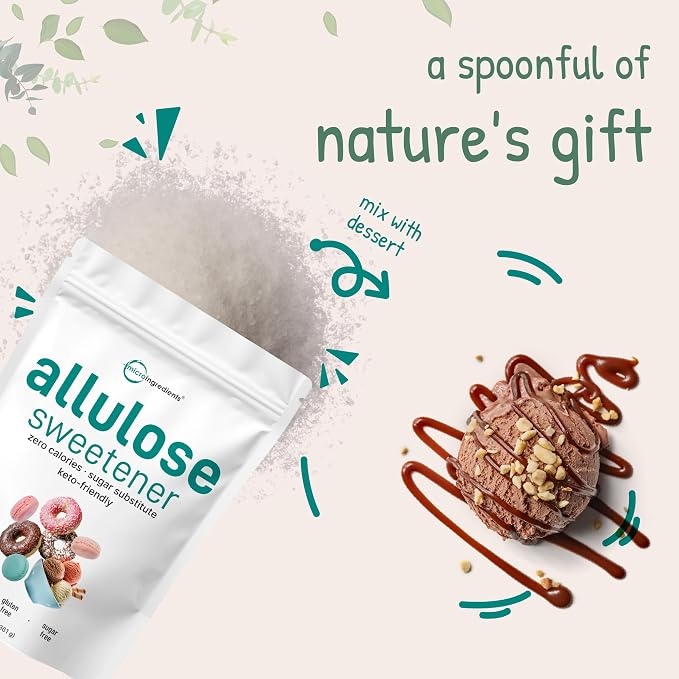 Allulose Sweetener, 3 Pounds (48 Ounces), Zero Calorie, Plant Based Sugar Alternative, No After Taste, Best for Coffee, Drinks, Tea, Cooking and Baking, Keto Diet and Vegan Friendly