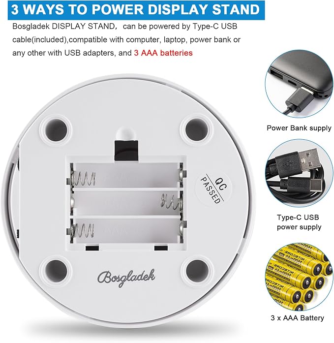 Rotating Display Stand Turntable Stand 4.72'' Spinning Stand for Product Shows Black