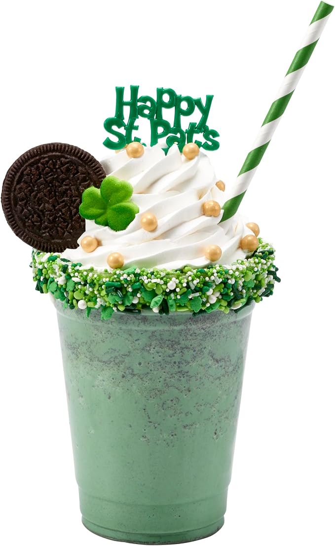 DecoPac St. Patrick's Day Fusion Mix Sprinkles, 26oz, Green, White Candy Sprinkles in Handheld Container, Edible Decorations For Celebration Cakes, Cupcakes, Cookies and Donuts