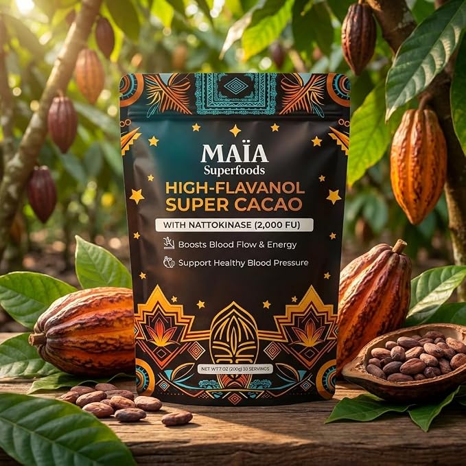 Maia Ceremonial Cacao | Super Cacao | High Flavanols | Supports Healthy Blood Pressure, Cardiovascular Wellness | Theobromine