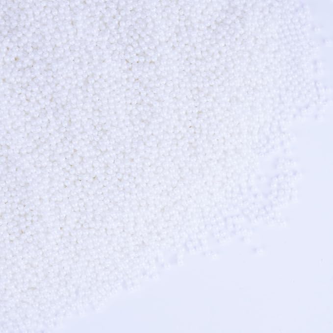 Edible White Pearl Sugar Sprinkles Candy 2mm Mini Pearls Cake Decorations Cupcake Toppers Cookie Decorating Perfect for Wedding Party Halloween Christmas Supplies 4.6 OZ