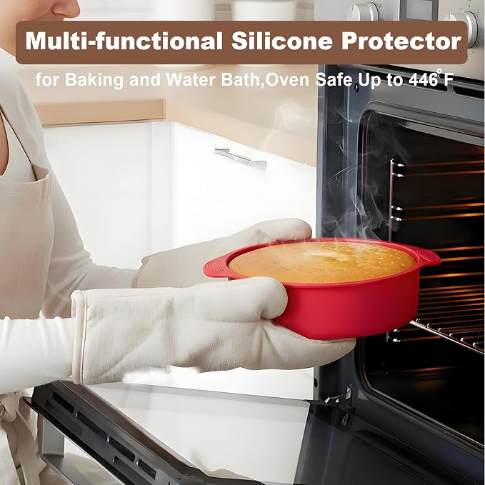 Springform Pan 9 Inch Nonstick, 9 Springform Cheesecake Pan with Silicone Protector, Leakproof Spring Form Pan for Cheesecake, 9 Inch Springform Cheese Cake Pans for Baking with 50 Parchment Paper