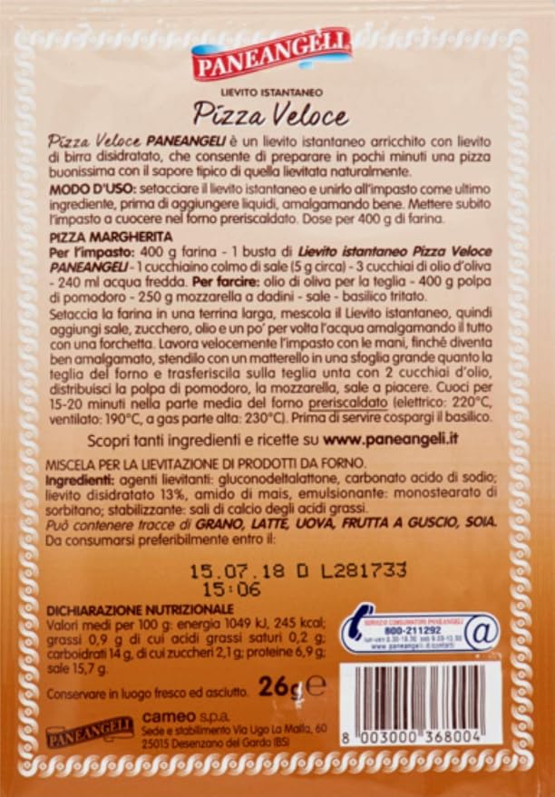 Paneangeli Instant Yeast Mix for Pizza 26g
