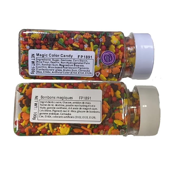 Sentovac Thanksgiving Autumn Sprinkles Edible Maple Leaves Fall Confetti Sprinkles for Cake Decorating Cookie Cupcake Topper Baking Decorations Thanksgiving Halloween Christmas Supplies
