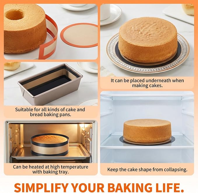 2 Pack Silicone Baking Mat for Springform Pan 9 Inch, Non Stick Reusable Cheesecake Pan Protector, Prevents Sticking to Bottom and Sides, Easy Clean Non Stick Liner