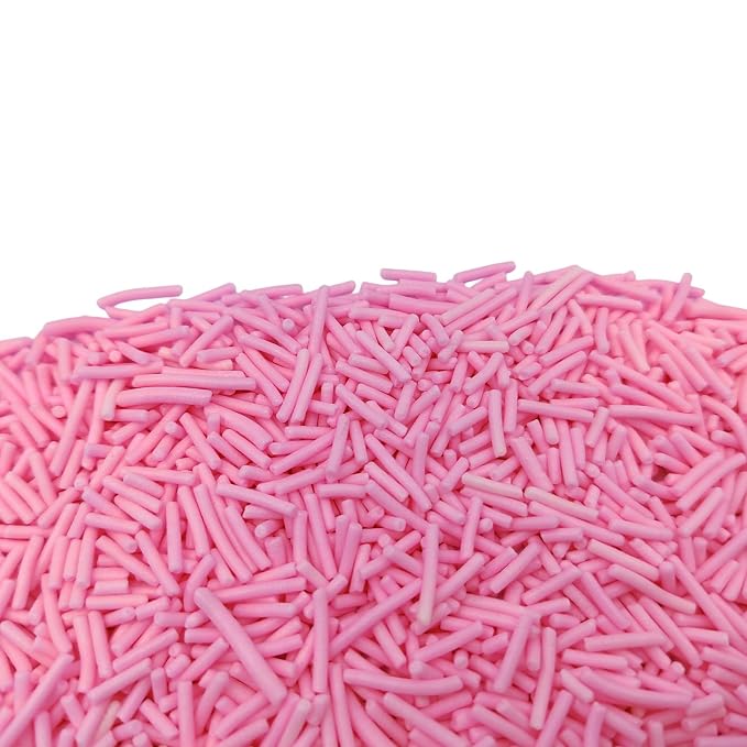Jimmies Sprinkles, Edible Jimmy Sprinkles, Pink Crunchy Jimmies Mix for Cake Decorating, Edible Cookie Cupcake Decorations for Valentines Baking and Holiday Party Treats