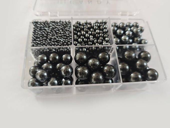 5 Sizes Edible Black Pearls Sugar Sprinkles 130g/4.6oz, 2,4,7,10,12mm Candy Pearl for Cake Decorating and Cupcake Toppers Cookie Decorations Ice Cream Topping Wedding Valentines Halloween Christmas