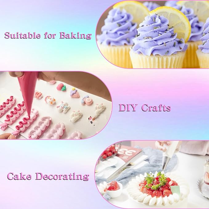 Klmnop 4 Pack Reusable Piping Bags, 24 Inch Large Cloth Cake Decorating Bags Pastry Bags, Hangable Frosting Piping Bags for Cakes Cookies(White)