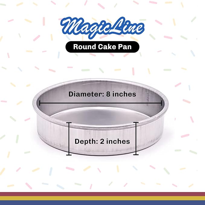 8 x 2 Round Cake Pan, Silver Aluminum