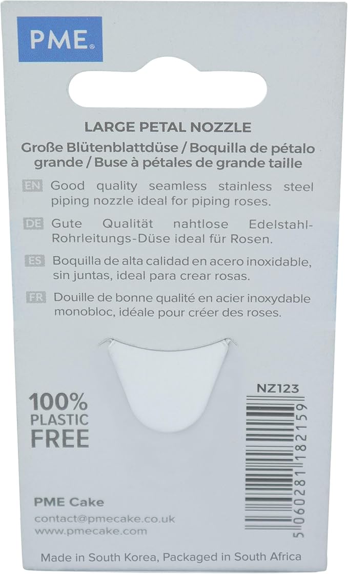 Jem Enterprises JEM Cake Decorating Tip #123 Large Petal/Ruffle Piping Nozzle, Standard, Silver