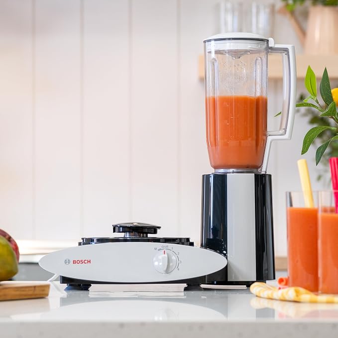 Bosch Blender Bundle - Black Universal Plus Mixer with Stainless Steel Bowl, Dough Hook Extender, and Blender