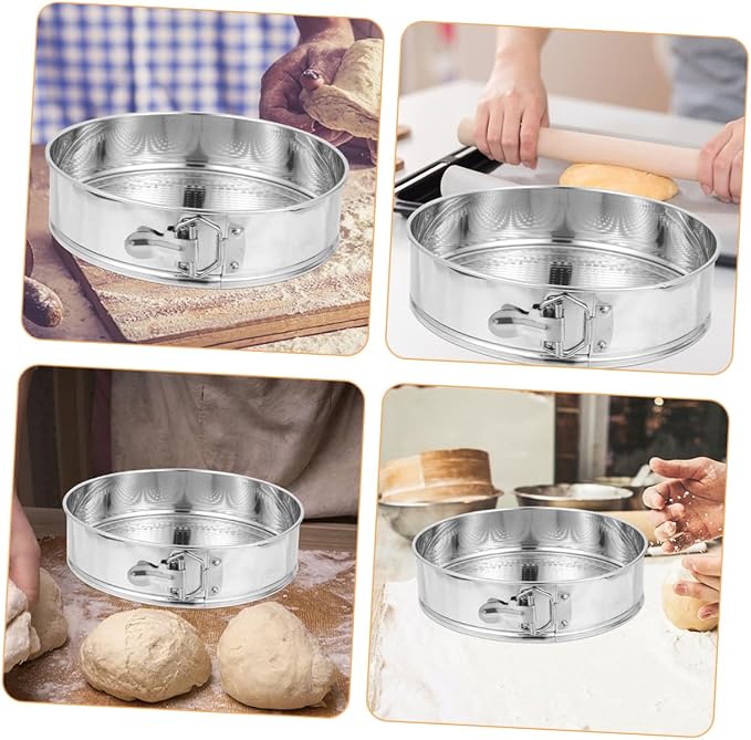 Springform Cake Pan 9-inch Stainless Steel 304 Leakproof Cheesecake Mold with Locking Spring Clip for Home Baking and Roasting