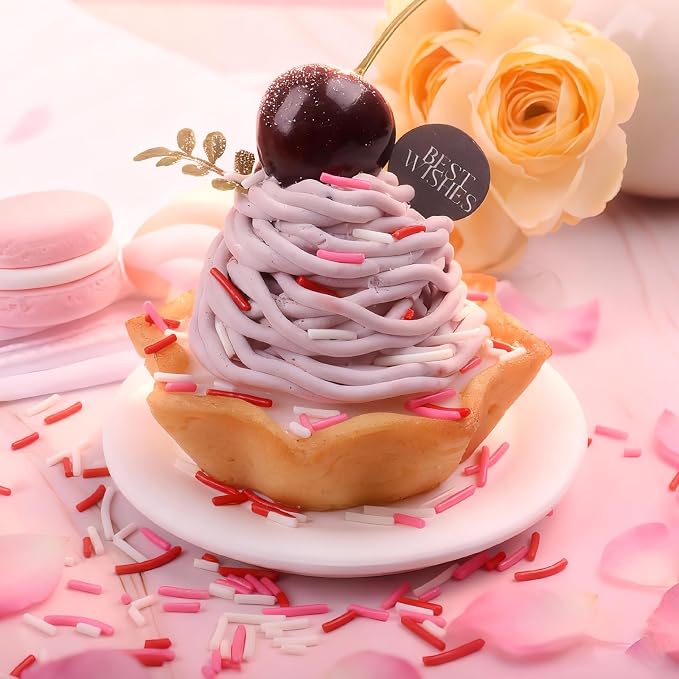 Valentines Jimmies Sprinkles - Pink Red White Jimmies Mix for Cake Decorating, Edible Cookie Cupcake Decorations for Valentine's Day Baking & Party Treats