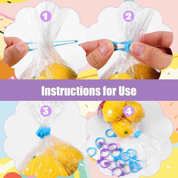40 Pcs Pastry Bag Ties Reusable Silicone Icing Piping Bags Tie Icing Bag Ties Decoration Bags Cake and Pastry Supplies Clips for Cookies Cupcakes Baking Dessert Candy Seal