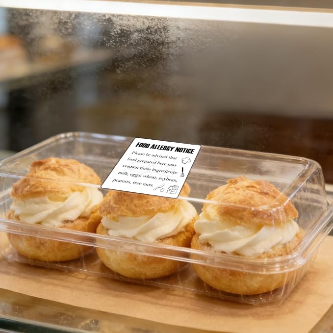 600 Pcs 2 Inch Cottage Food Law Labels Stickers Allergen Warning Stickers - Pink Baked with Love Made in a Home Kitchen Inspection Statement Decals for Homemade Bakery Baked Food Canning Packaging
