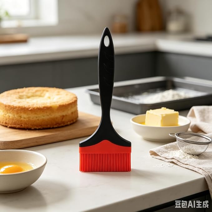 Large Wide Head Basting Brush, Food-Grade Silicone Durable Steel Core Heat Resistance Removable Silicone Brush Head, Dishwasher Safe Hanging Hole Cooking Brush for Baking Glazing Barbecue Sauce