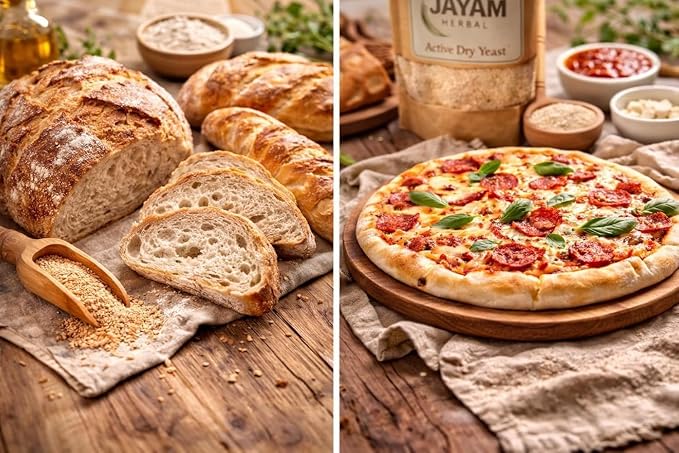 Jayam Herbal Active Dry Yeast – Baker’s Yeast for Bread, Pizza & Dough, Instant Leavening Ingredient, Shelf Stable (500GM)