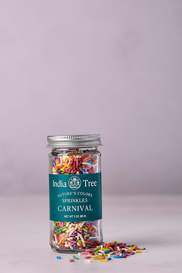 India Tree Nature’s Colors Carnival Sprinkles, 3 oz Glass Jar