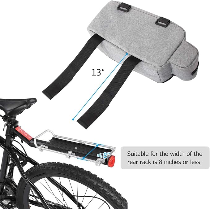 RAYMACE Bike Rear Rack Bag with Tail light, Bike Truck Cooler Bag for Warm or Cold Items