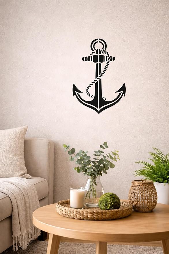 Nautical Anchor Stencil – Ocean Travel Adventure Design Template Pattern Reusable Art Stencil for Painting, Crafting and DIY Projects