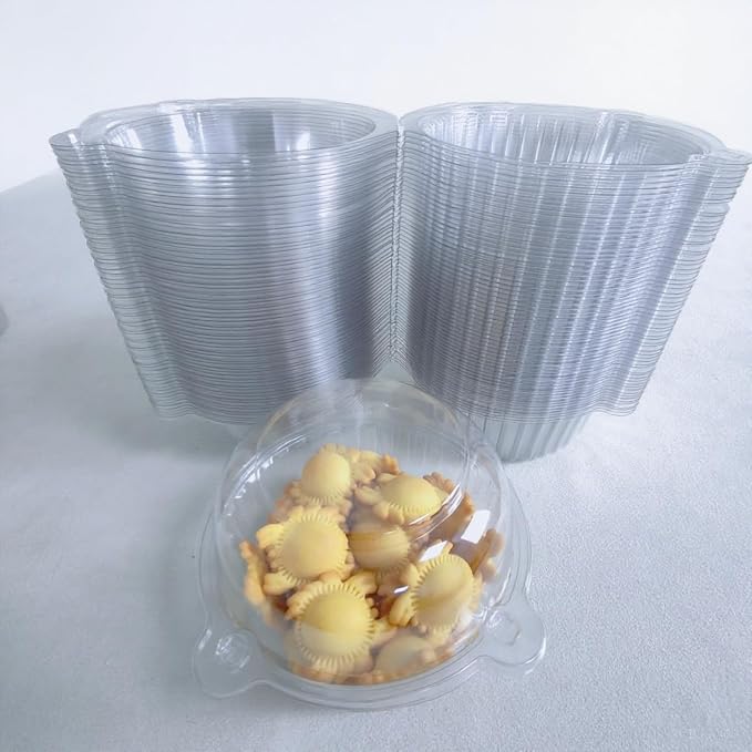 100 Pack Jumbo Muffin Containers, Thicken Plastic Muffin Cartons | Jumbo Thicken Plastic Muffin Cartons,Disposable Clear Plastic Single Muffin Holders,Cupcake Boxes Bulk,Size 4.3 * 3.5inch