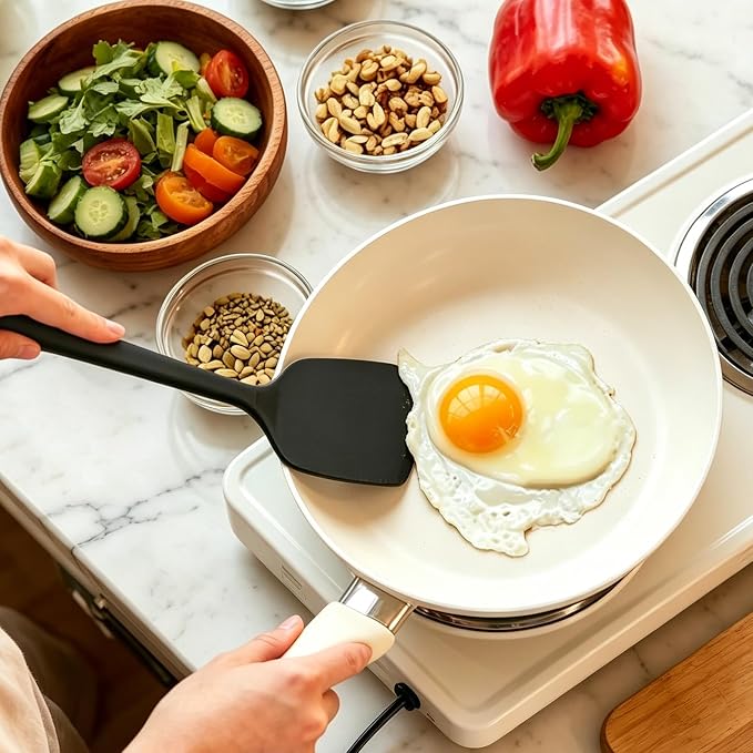 2‑Pack Silicone Kitchen Spatula Set | Heat‑resistant & non‑stick, dishwasher safe for eggs, pancakes, fish and burgers cooking.
