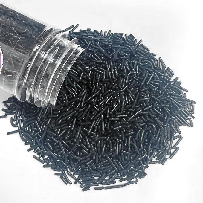 PhilaeEC Black Jimmies Sprinkle Edible Soft Jimmies Sprinkle for Cake Decoration Cupcake Topper Cookie Baking Decorations Halloween Christmas Valentine Supplies 2.75oz/78g