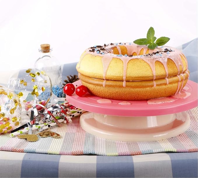 Webake Jumbo Silicone Donut Cake Pan Non-Stick Bagel Cake Mold 10 inch Set of 2 Halves Baking Molds