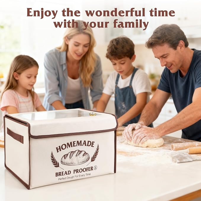 Bread Proofing Box with Shelf,Foldable dough proofing box with 50-130℉ Temp Control & 24H Timer,Space-Saving Dough Proofer for Yogurt, Pizza, Bread Baking