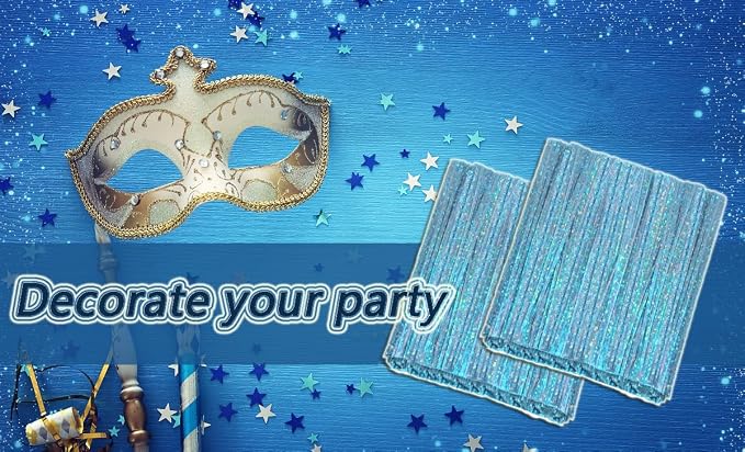 Mini Skater 4" Metallic Twist Ties Foil Bread Ties for Packaging Bakery Candy Goodies Cookies Gift Cellophane Treat Bags Christmas Wedding Party Favor Supplies,500Pcs (Blue)