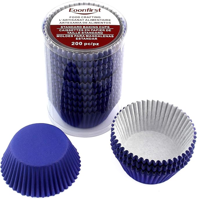Standard Size Baking Cups Christmas Party Cupcake Liners 200 Pcs (Navy Blue)