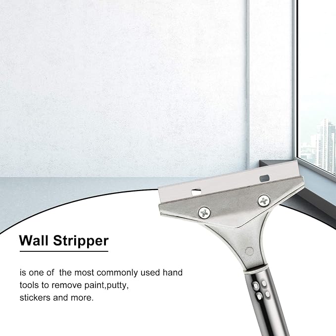 Mudder 4 Inch Razor Blade Scraper Tool Wallpaper Floor Tile Paint Removal Smoothing Scraper Tool with Replacement Blade for Removing Wallpaper Sticker Glue Floor Adhesive(Black,3 Pcs)