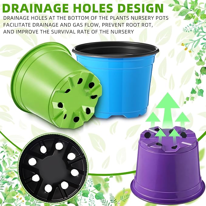100 Sets Garden Pot Craft Kit, Flower Plant Spring Craft Including Plastic Nursery Plant Pots Labels Tags Stickers for DIY Flower Planting Growing Birthday Arts Kit (Cute)