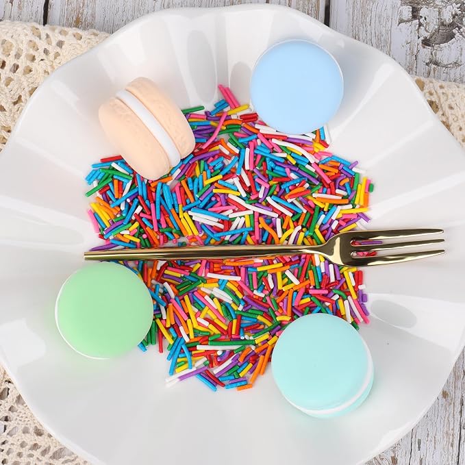 Rainbow Jimmies Sprinkles, Rainbow Sprinkles for Cake Decorating, Edible Sprinkle Mix for Baking, Ice Cream Toppings, Cupcakes, Cookies, Donuts