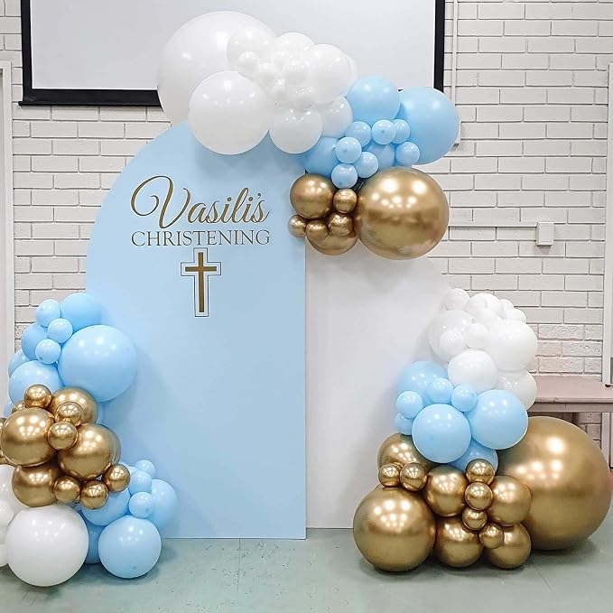 Voircoloria 110pcs Light Blue Balloons 12inch Baby Blue Latex Party Balloons for Boys Girls Birthday Party, Baby Shower, Wedding, Gender Reveal, Baby Shower, Anniversary Party Decorations