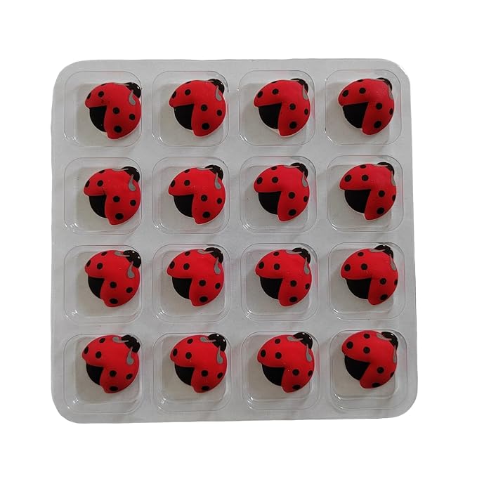 EPHVODI Ladybugs Cakes Decorations Edible Ladybug Shaped Hard Sugar Icing Decorations Cupcake Toppers for Baking Cookie Ice Cream Candy Decoration