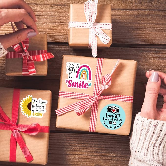I Hope This Makes You Smile Stickers,Cute Smile Small Business Sticker for Mail Envelopes Package Packing 500 Labels Per Roll
