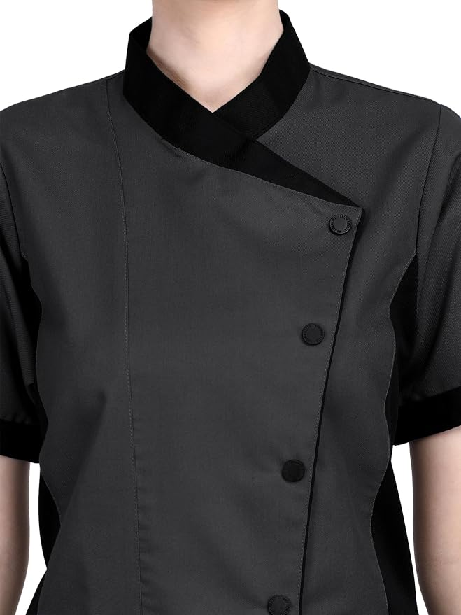 Short Sleeves Only Women's Ladies Side Mesh Chef's Coat Jacket