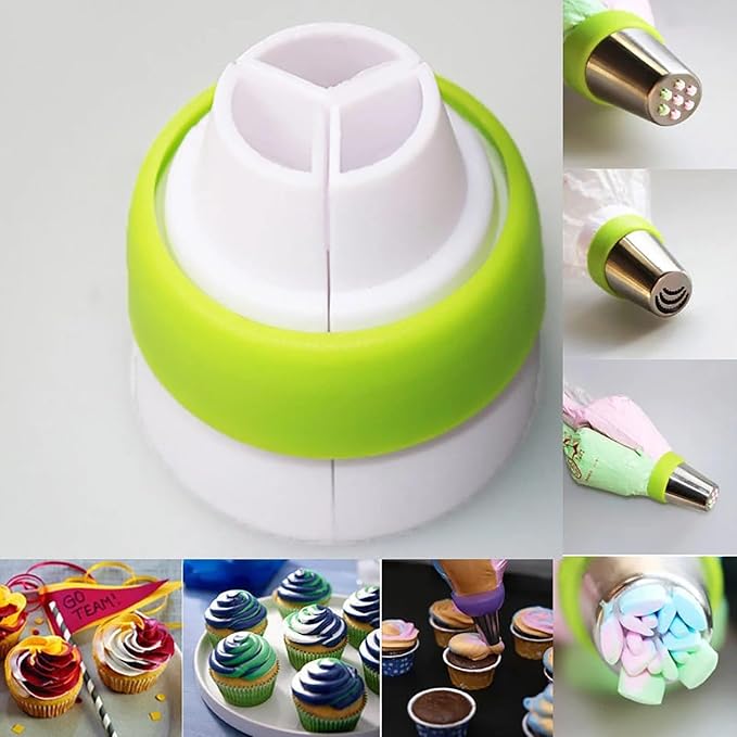 Lovelysp Nozzle Converter Coupler Single Hole/Three Holes Icing Cake Decor Tools Russian Nozzle Converter Cream Coupler Cake Decor Tools 6PCS